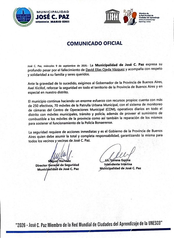José C. Paz refuerza la prevención local y reclama mayor presencia policial en el distrito