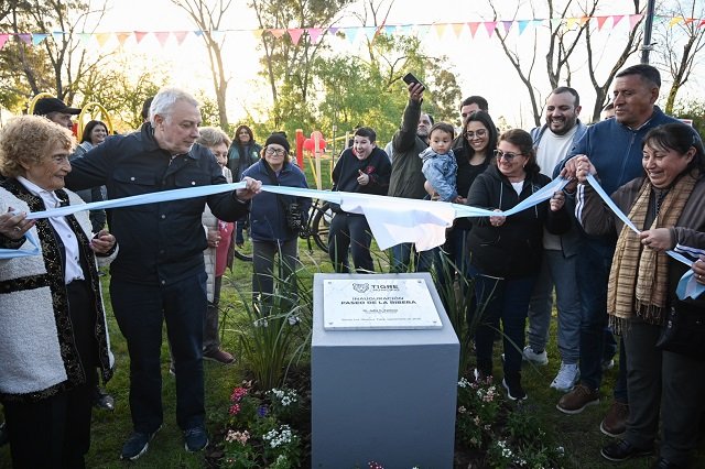 Junto a familias del barrio Los Tábanos, Julio Zamora inauguró el Paseo de la Ribera en Tigre norte
