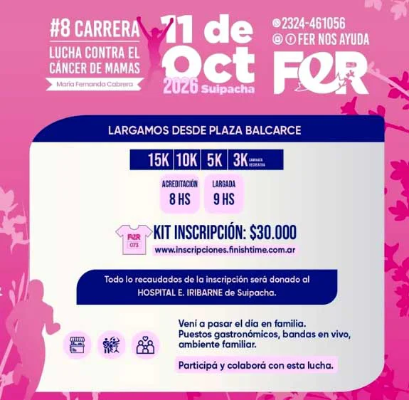 Suipacha - carrera - lucha cáncer de mamas
informenorte.com.ar