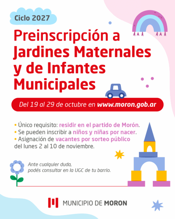 Morón abre las preinscripciones para los jardines municipales