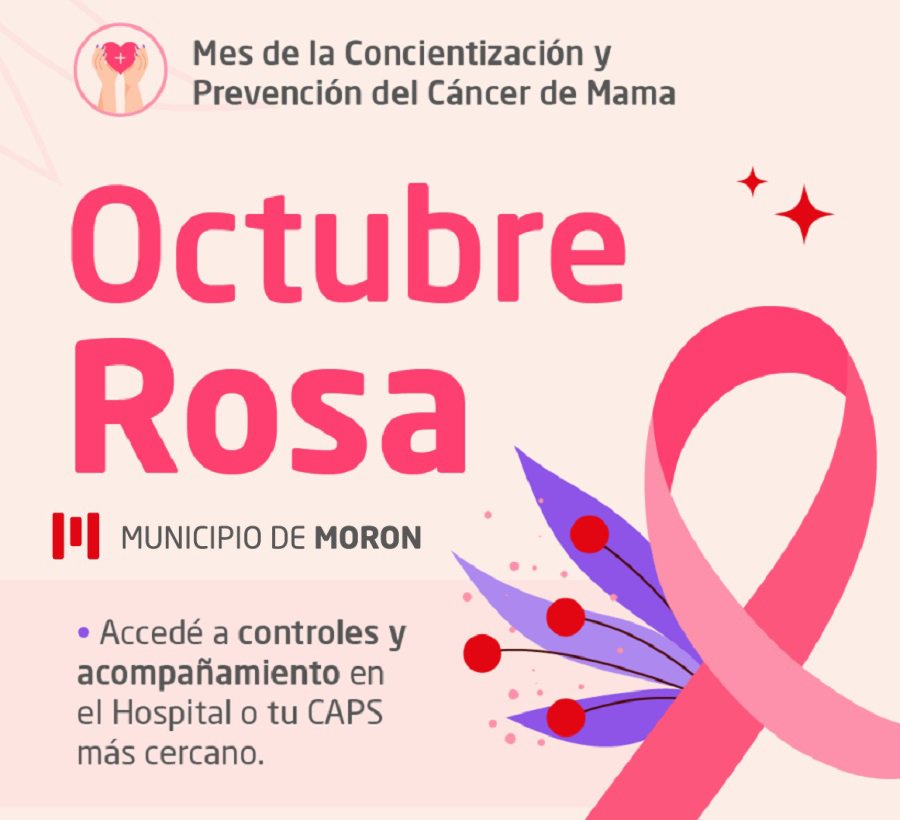 Octubre Rosa en Morón, mes de concientización sobre el cáncer de mama