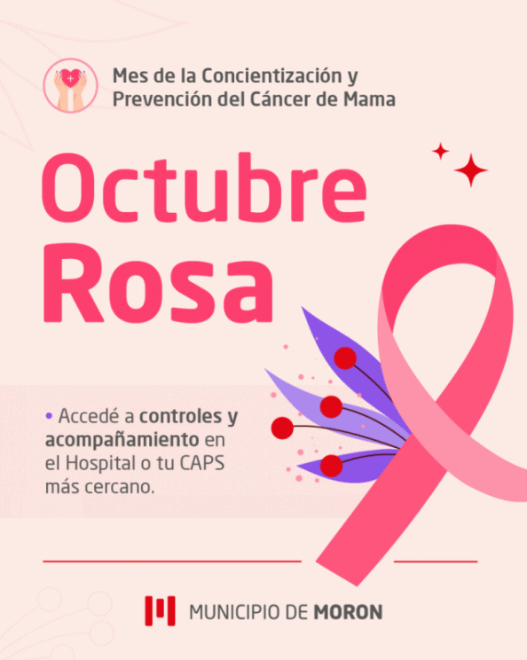 Octubre Rosa en Morón, mes de concientización sobre el cáncer de mama