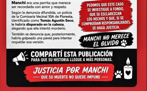 Policía  Mató  Perra
Manchita