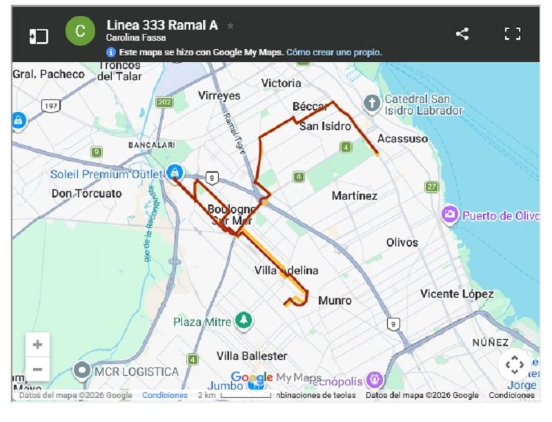 linea 333 -bajo boulogne .nuevos recorridos